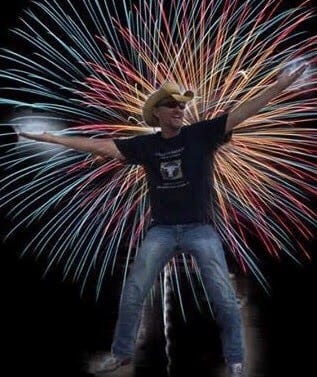 dance with cowboy fireworks