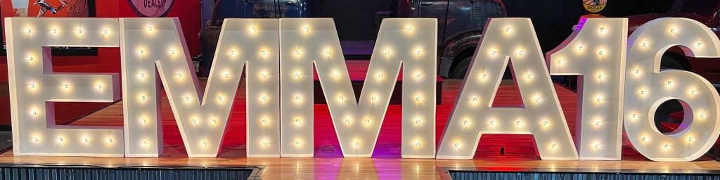 steps & sounds Dj service is now offering marquee letters