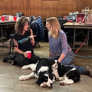 line dancing in Bristol Connecticut at the Bristol Polish American Citizens Club - ladies and puppies